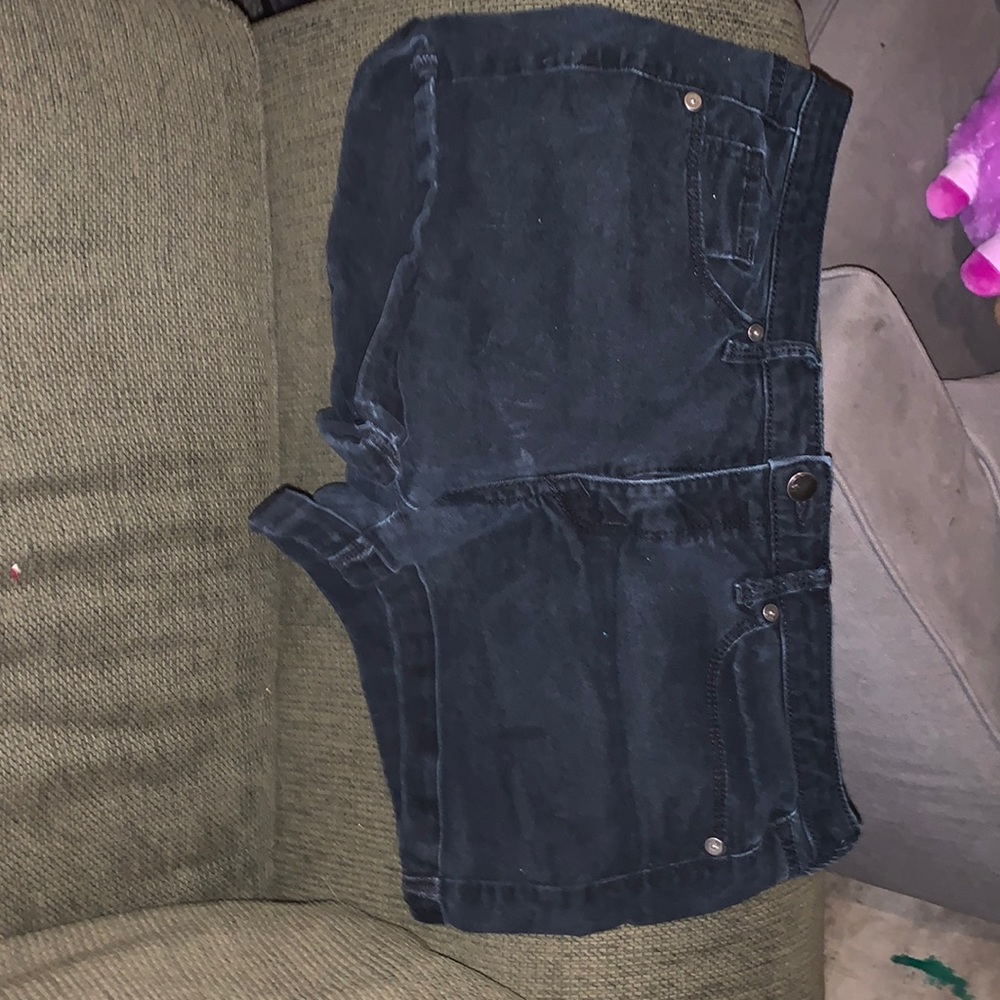 womens black jean shorts